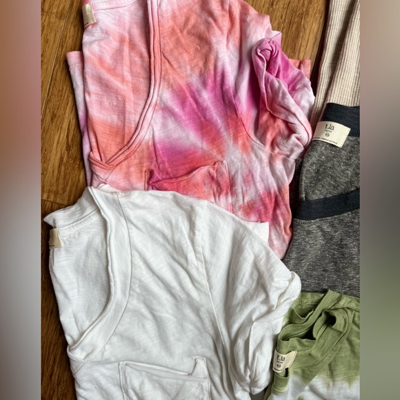 Anthropologie T.la Petite V-Neck Roll Cuff Basic T-Shirt bundle tie dye size XS - Picture 4 of 14